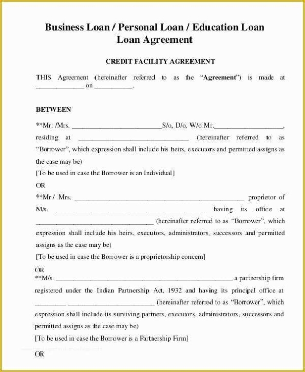 Money Loan Agreement Template Free Of Loan Agreement Template 20 Free Pertaining To Legal Contract Template For Borrowing Money