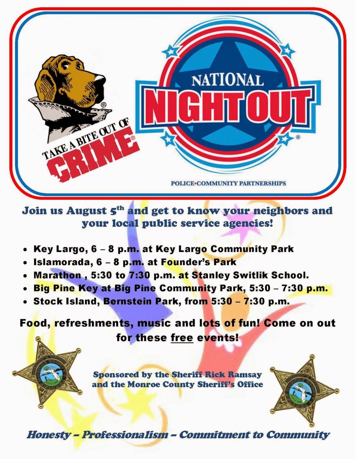 Monroe County Sheriff'S Office: Sheriff'S Office Organizes National Pertaining To National Night Out Flyer Template