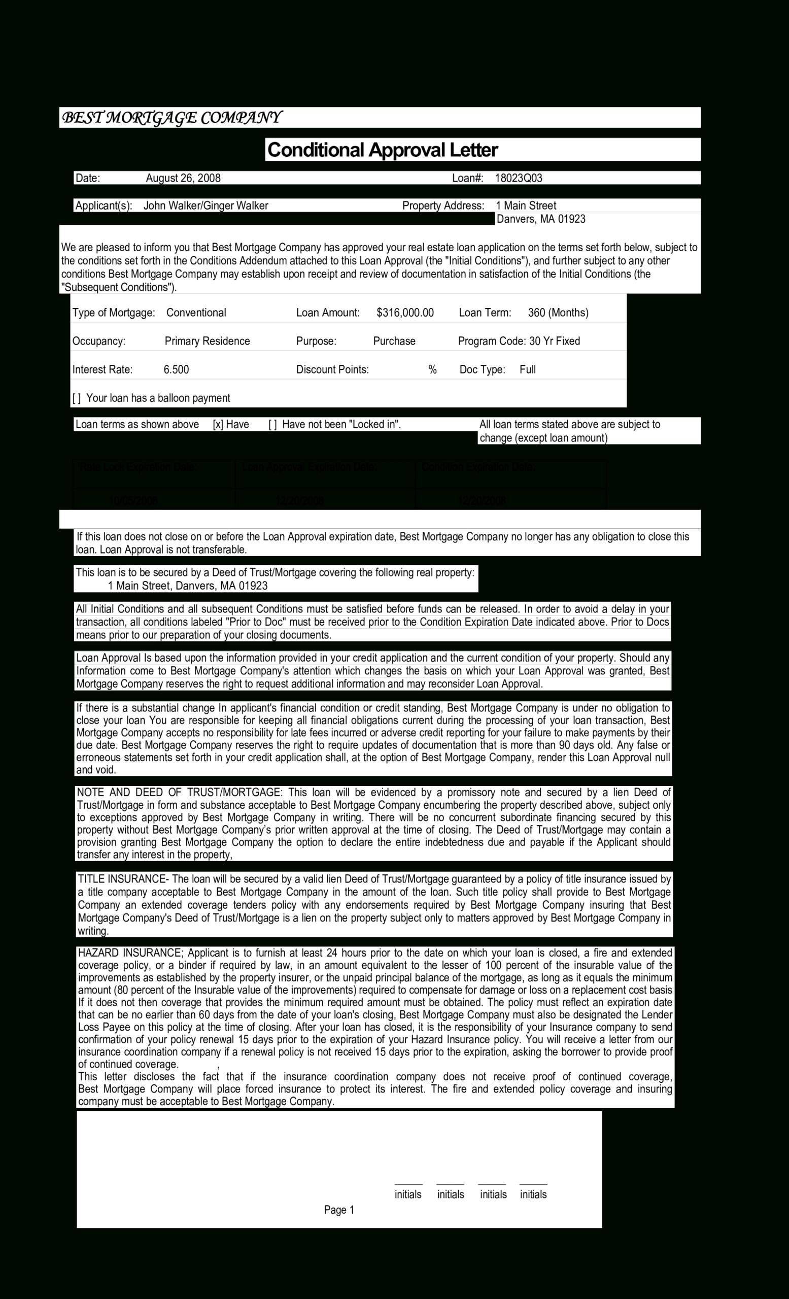 Mortgage Pre Approval Letter | Templates At Allbusinesstemplates Within Mortgage Letter Templates