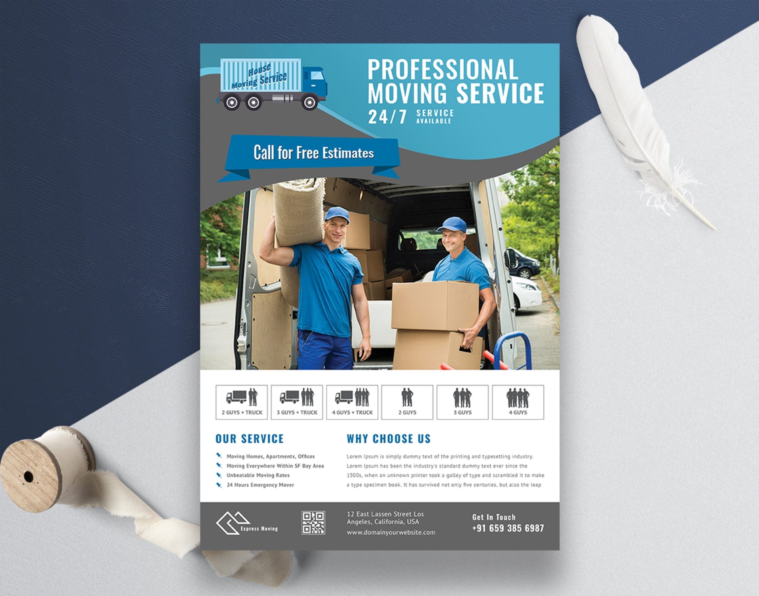 Moving Services Flyer Template Ms Word & Photoshop Files | Etsy For Moving Flyer Template