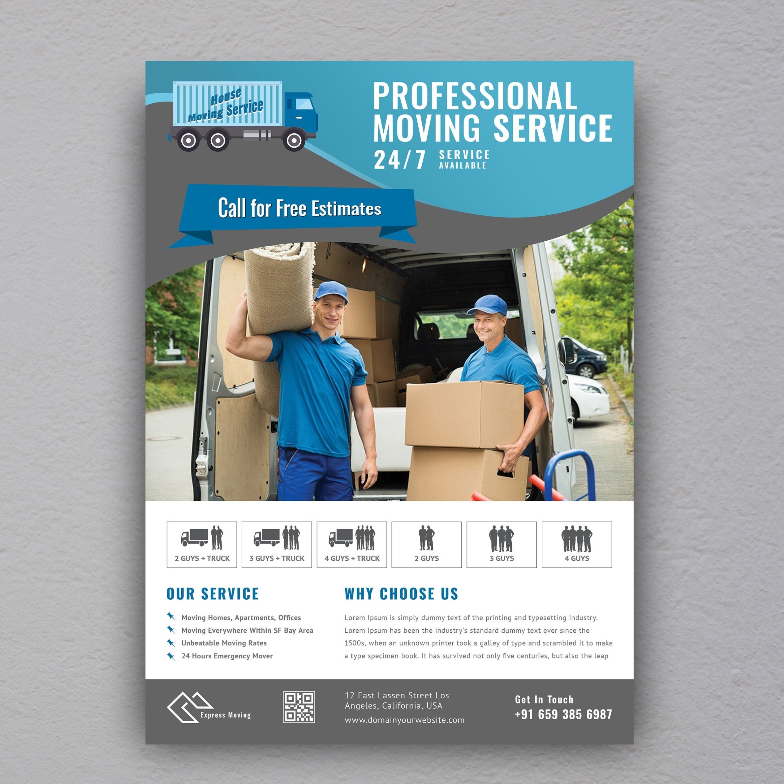 Moving Services Flyer Template Ms Word & Photoshop Files | Etsy With Moving Flyer Template