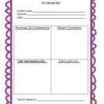 Mrs. Bumgardner'S Kindergarten: Parent Teacher Conference Form In Mom Meeting Template