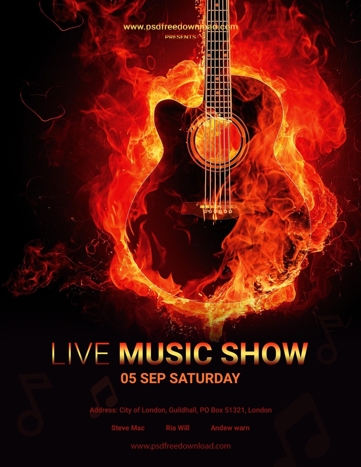 Music Flyer Psd Template | | Psd Free Download Intended For Simple Flyer Template Psd