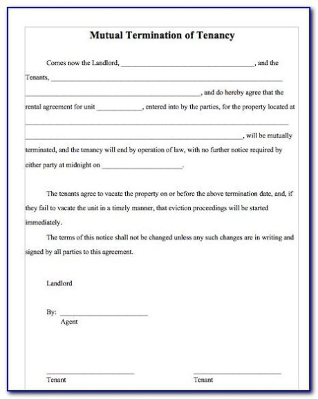 Mutual Lease Termination Agreement Template Inside Mutual Agreement To Terminate Contract Template