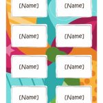 Name Badges (Bright Design, 8 Per Page, Works With Avery 5395 And Throughout 8 Labels Per Sheet Template Word