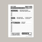 Nanny Information Sheet Template Throughout Nanny Notes Template