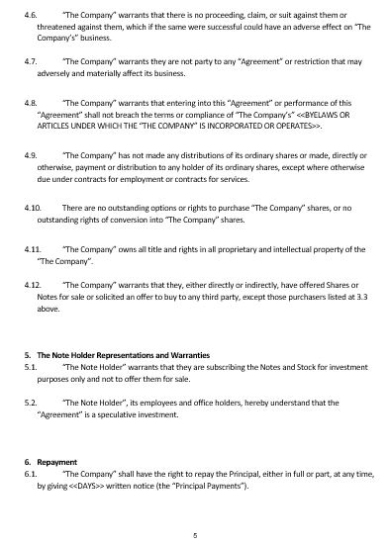 Ne0185 Convertible Note Agreement Template – English – Namozaj Regarding Convertible Note Template
