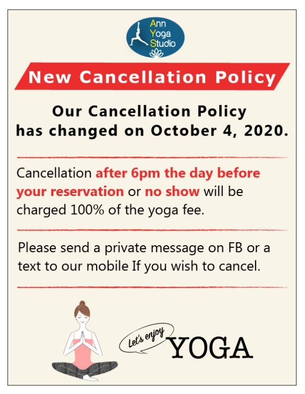 New Cancellation Policy | Ann Yoga Studio Intended For Massage Cancellation Policy Template