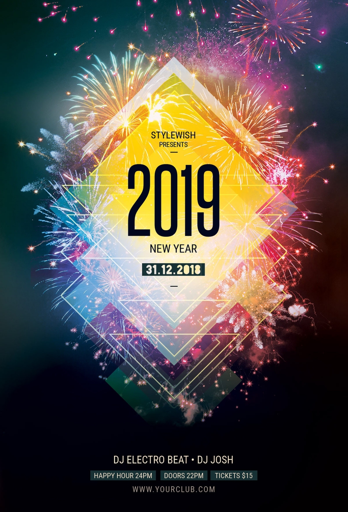 New Year Flyer On Behance Intended For New Years Eve Flyer Template
