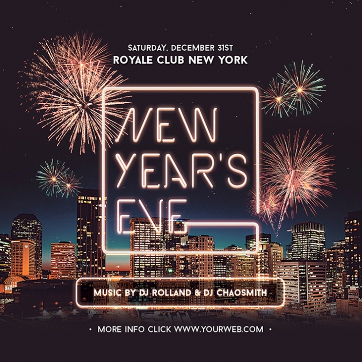 New Years Eve Flyer Template + Instagram On Behance Intended For New Years Eve Flyer Template