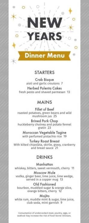 New Year'S Eve Menu, New Year'S Eve Menu Template – Musthavemenus Intended For New Years Eve Menu Template
