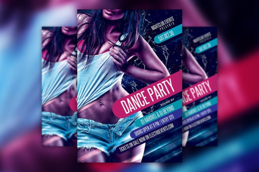 Nightclub Dance Party Flyer Psd Template | Hyperpix With Regard To Free Nightclub Flyer Templates