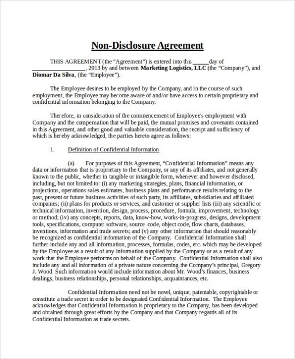 Non Disclosure Agreement Template – 16+ Free Word, Pdf Document Throughout Accountant Confidentiality Agreement Template