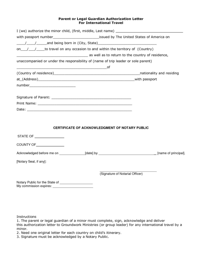 Notarized Letter For Travel | Tourismstyle.co Regarding Notarized Letter Template For Child Travel