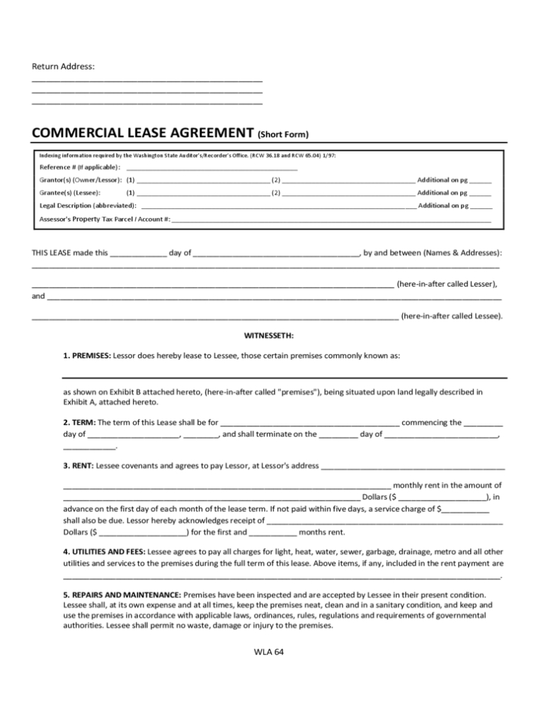 Office Rental Agreement Template : Free 8 Sample Commercial Office Within Business Lease Agreement Template