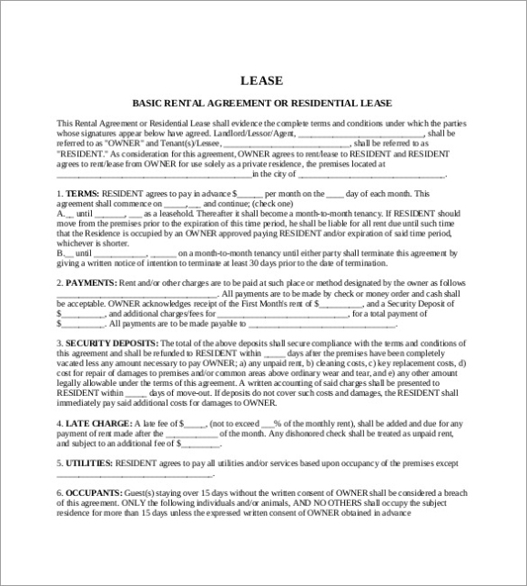 One Page Rental Agreement | Template Business Inside Negotiated Risk Agreement Template