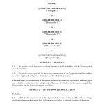 Ontario Unanimous Shareholder Agreement With Special Majority Rights Inside Unanimous Shareholder Agreement Template