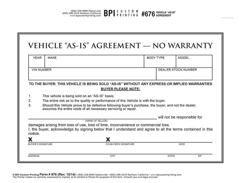 Oohub – Image – Car Sold As Is Agreement With Car Warranty Agreement Template