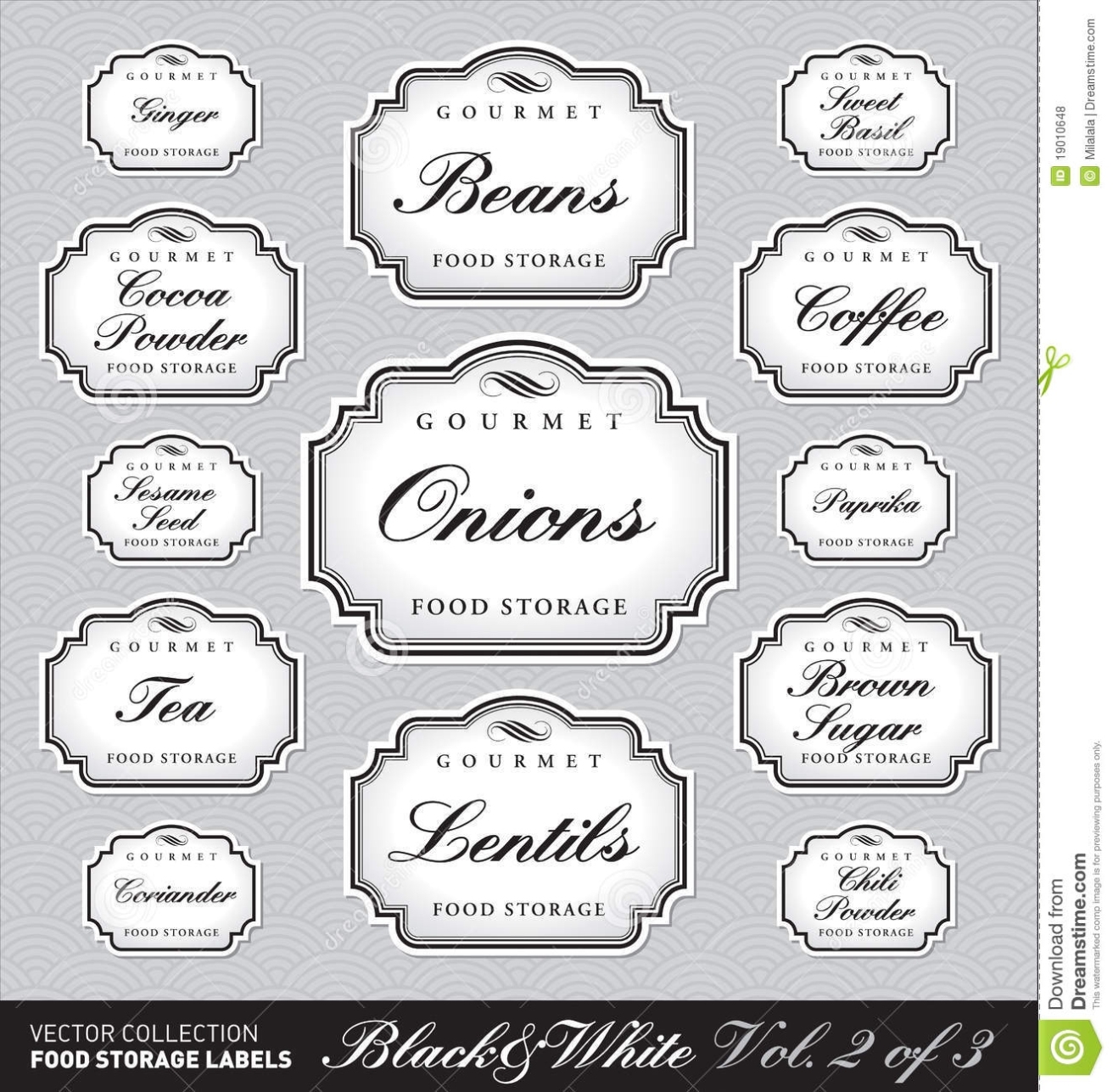 Ornate Food Storage Labels Vol2 (Vector) Stock Vector - Illustration Of intended for Storage Label Templates