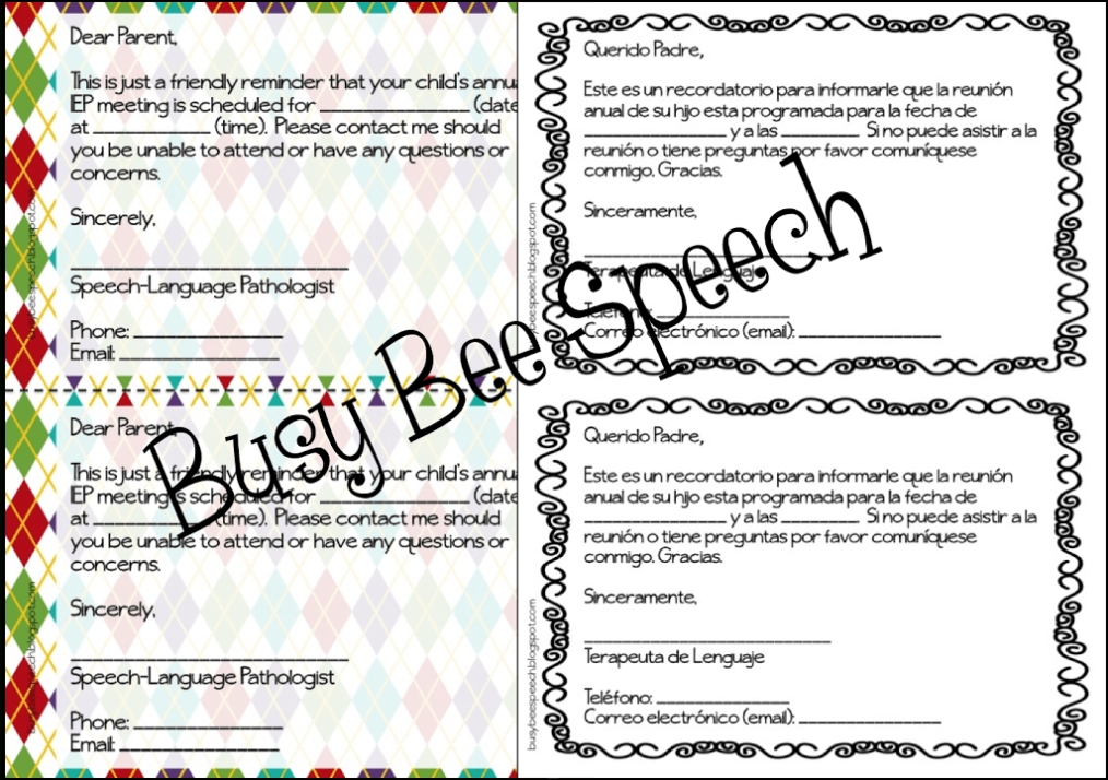 Parent Letters For Speech Therapy In English & Spanish – Busy Bee Speech Throughout Speech Therapy Progress Notes Template