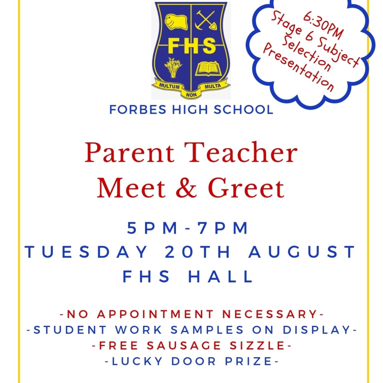 Parent Teacher Meet & Greet - Forbes High School Inside Parent Teacher Conference Flyer Template