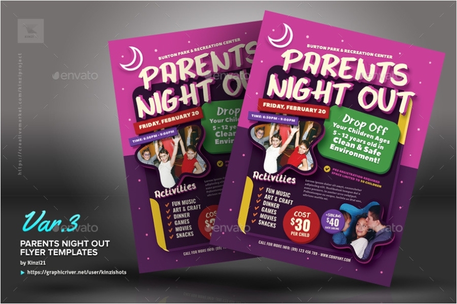 Parents Night Out Flyer Template | Williamson Ga For Parent Flyer Templates