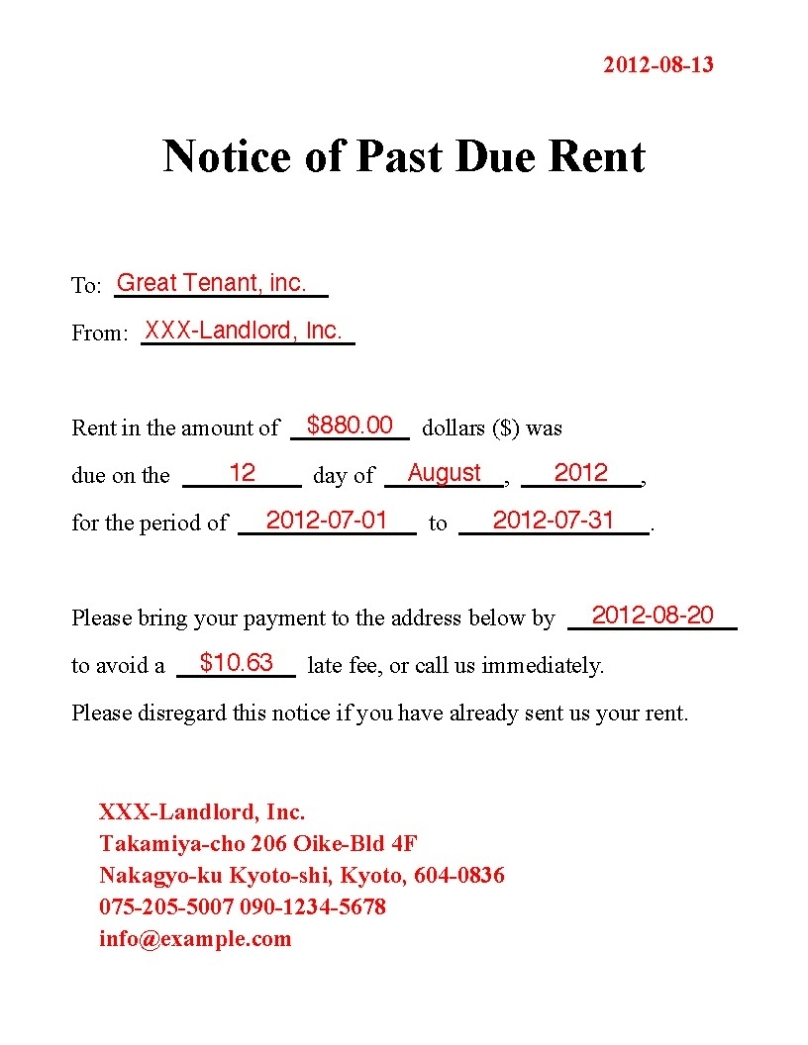 Past Due Rent Letter Template Examples - Letter Template Collection regarding Past Due Letter Template