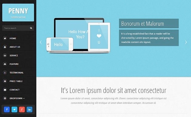 Penny Responsive Html5 Template | Creative Beacon In Simple Html Menu Template