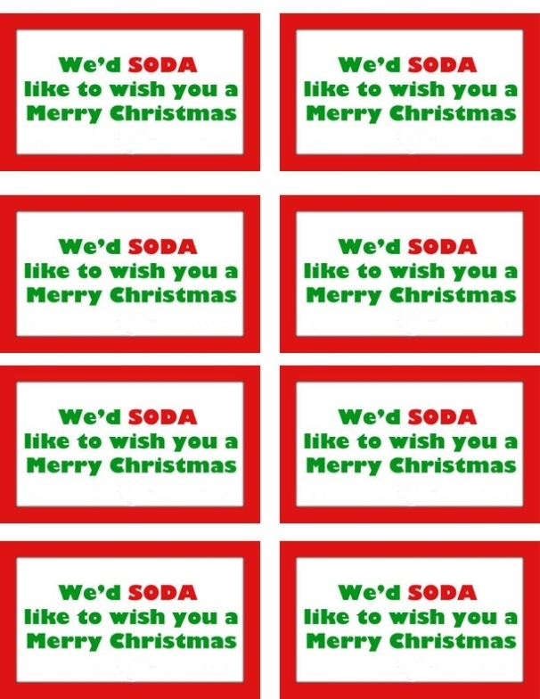 Perfect Secret Santa Gift + Free Gift Tag Printable "We'D Soda Like To For Secret Santa Label Template