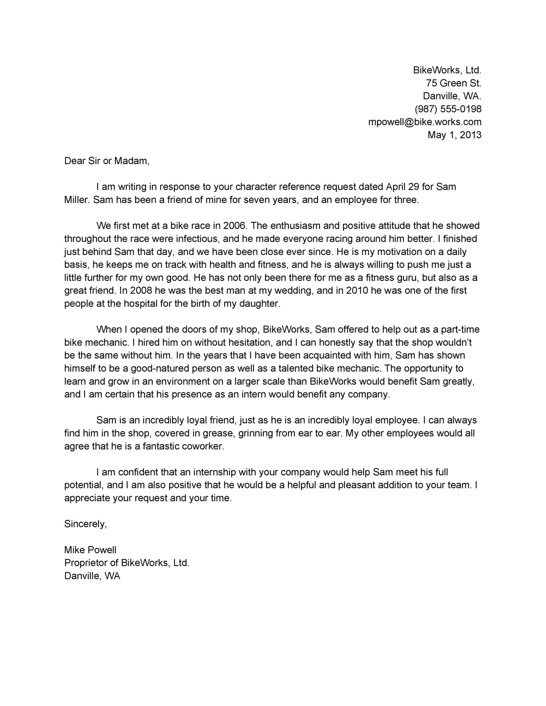 Personal Character Reference Letter For A Friend Collection – Letter For Letter Of Recommendation For A Friend Template