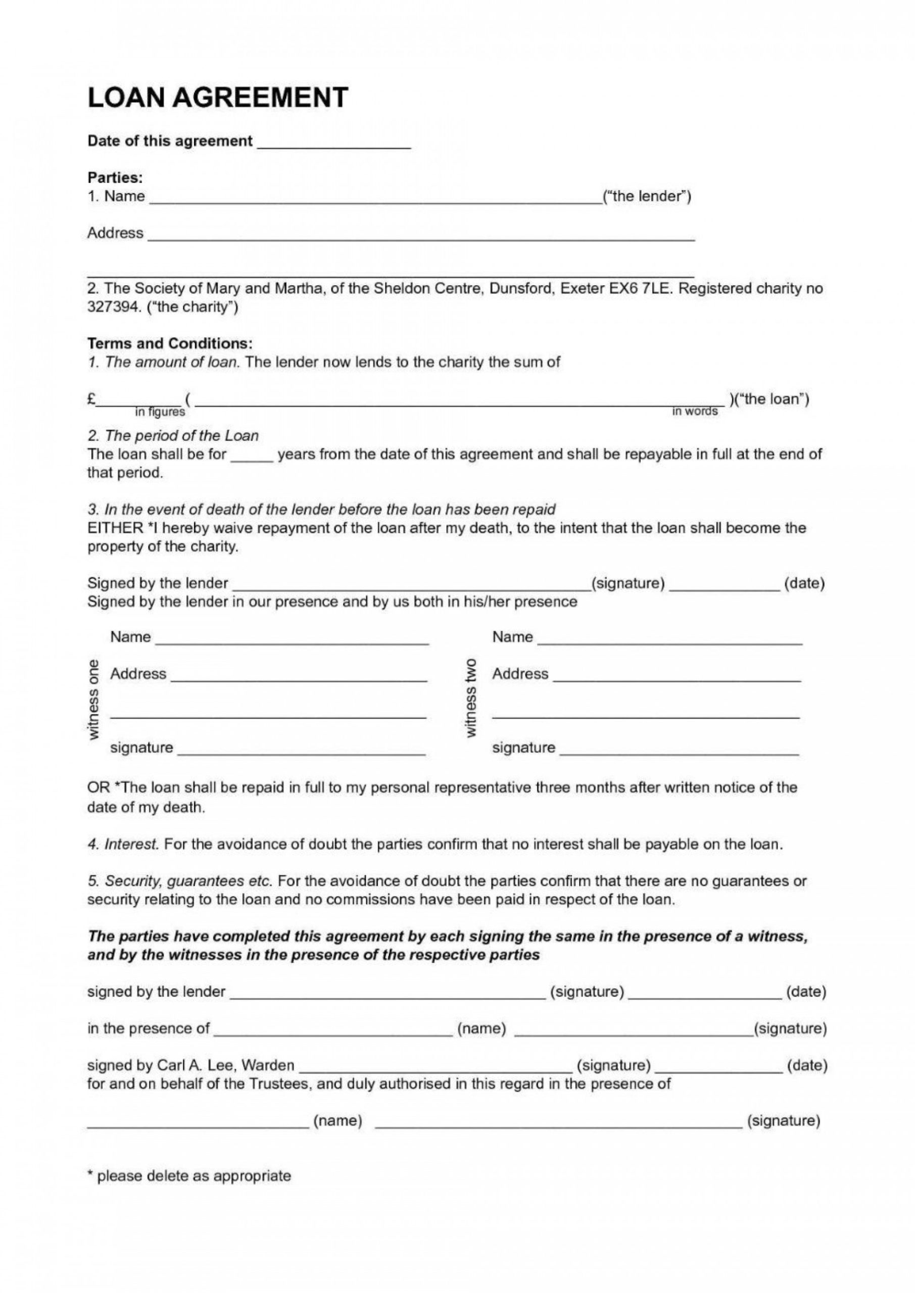 Personal Loan Document Template : Loan Agreement Template 18 Free Word Intended For Private Loan Agreement Template Free