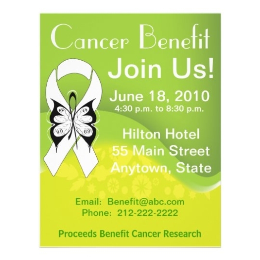 Personalize Lung Cancer Fundraising Benefit Flyer | Zazzle For Cancer Fundraiser Flyer Template