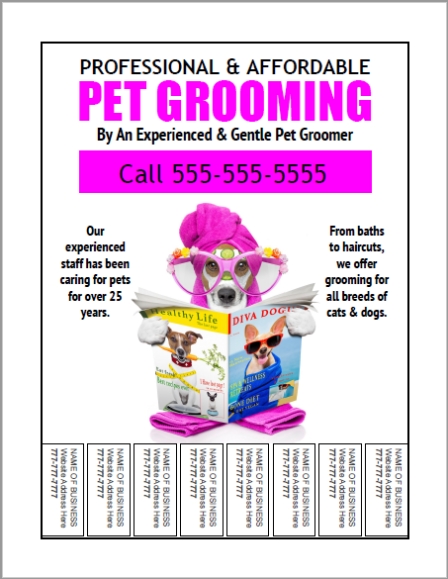 Pet Grooming Bulletin Board Flyer Templates Intended For Bulletin Board Flyer Template