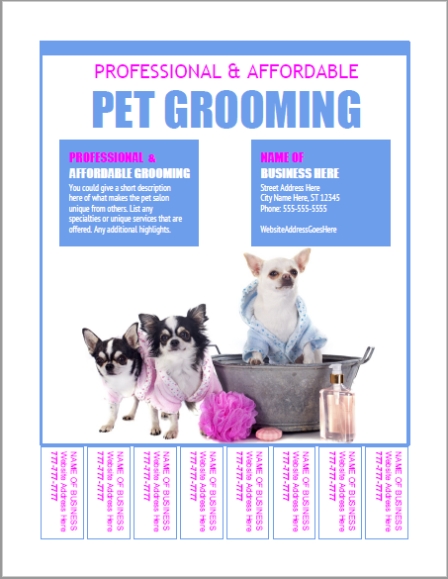 Pet Grooming Bulletin Board Flyer Templates Throughout Bulletin Board Flyer Template