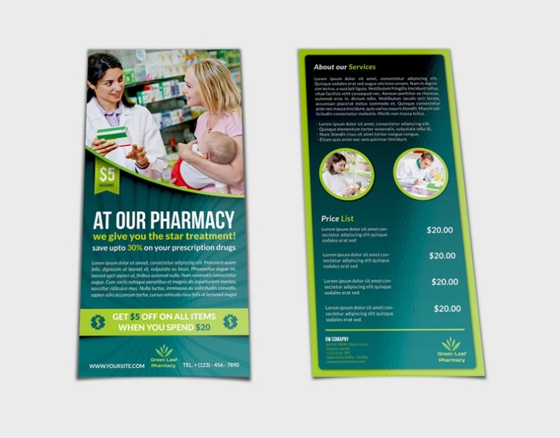 Pharmacy Flyer Dl Size Template On Behance With Dl Size Flyer Template