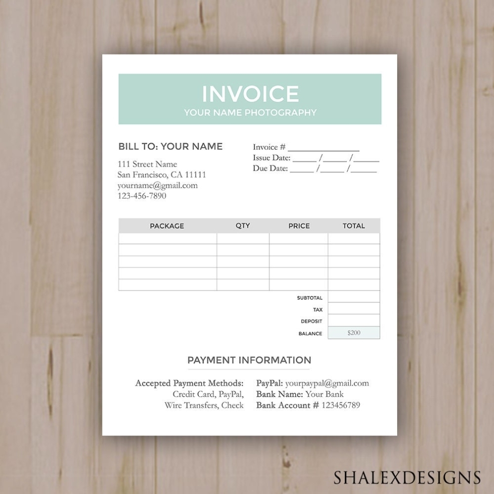 Photography Business Invoice Template Photography Forms | Etsy Inside Photography Business Forms Templates