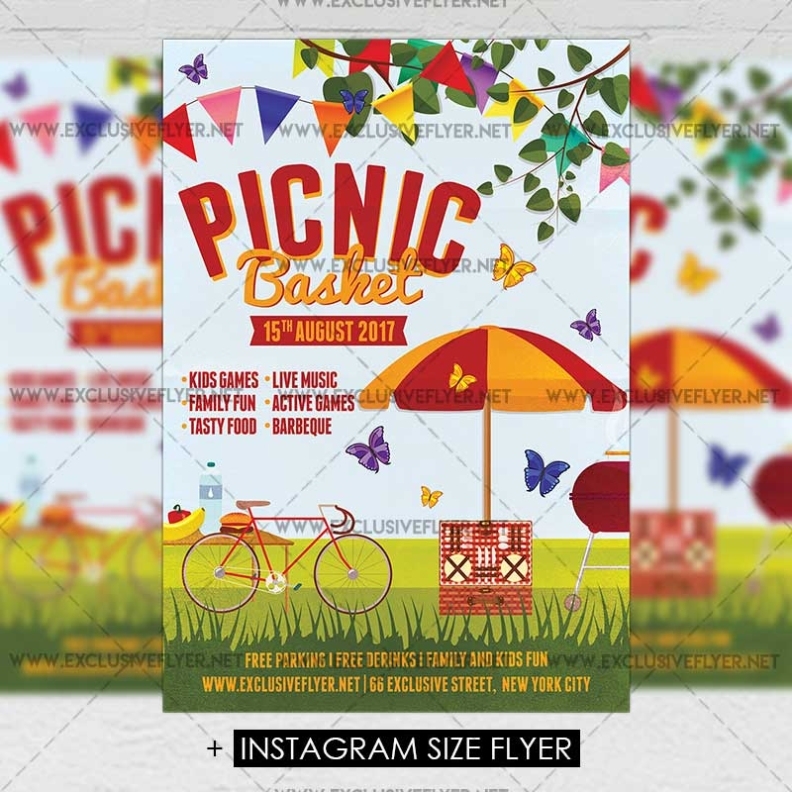 Picnic Basket – Premium A5 Flyer Template | Exclsiveflyer | Free And Intended For Picnic Flyer Template