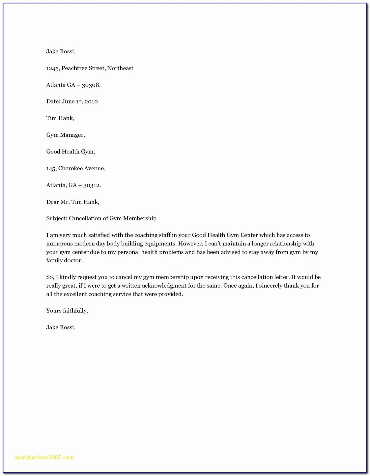 Pmi Cancellation Letter Sample – Letter : Resume Examples #Xg5Bab9Vdl Intended For Gym Membership Cancellation Letter Template Free