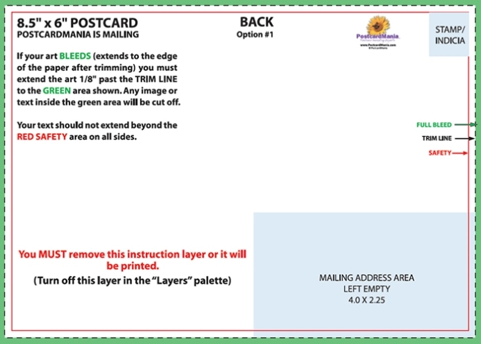 Postcard Design And Mailing Free Templates | 4×6; 5×7; 6×11 Standard In Postcard Size Template