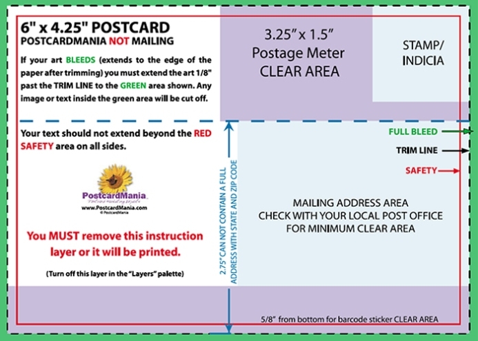 Postcard Design And Mailing Free Templates | 4×6; 5×7; 6×11 Standard Pertaining To Postcard Mailer Template