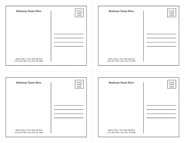 Postcard Template 1 With Avery Postcards Template