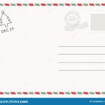 Postcard Template Paper White Texture. Vector Postcard Empty Mail Stamp Within Postcard Mailing Template