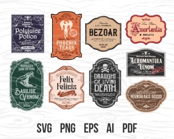 Potion Label Sheet Harry Potter Potion Labels Harry Potter Potions for Harry Potter Potion Labels Templates