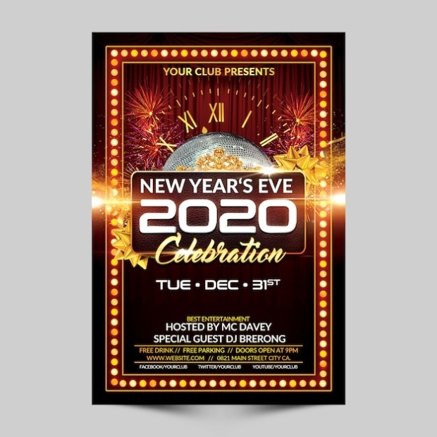 Premium Psd | New Year'S Eve Celebration Flyer Template Pertaining To Free New Years Eve Flyer Template