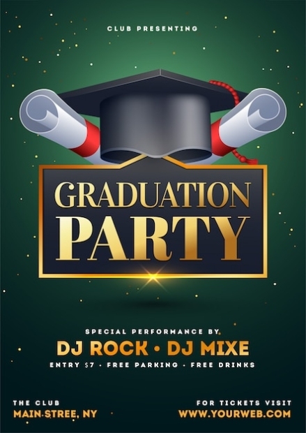 Premium Vector | Graduation Party Flyer. Intended For Graduation Party Flyer Template