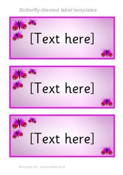 Preview Within Butterfly Labels Templates