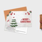 Printable Christmas Postcard Template In Adobe Photoshop With Regard To Back Of Postcard Template Photoshop