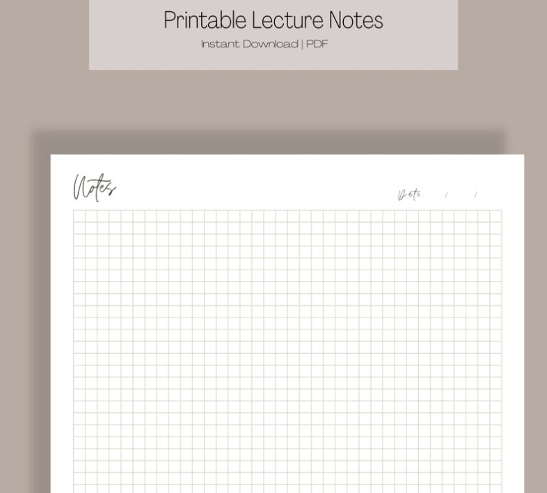 Printable Lecture Notes Cornell Notes Template Lined Notes - Etsy With Regard To Lecture Note Template