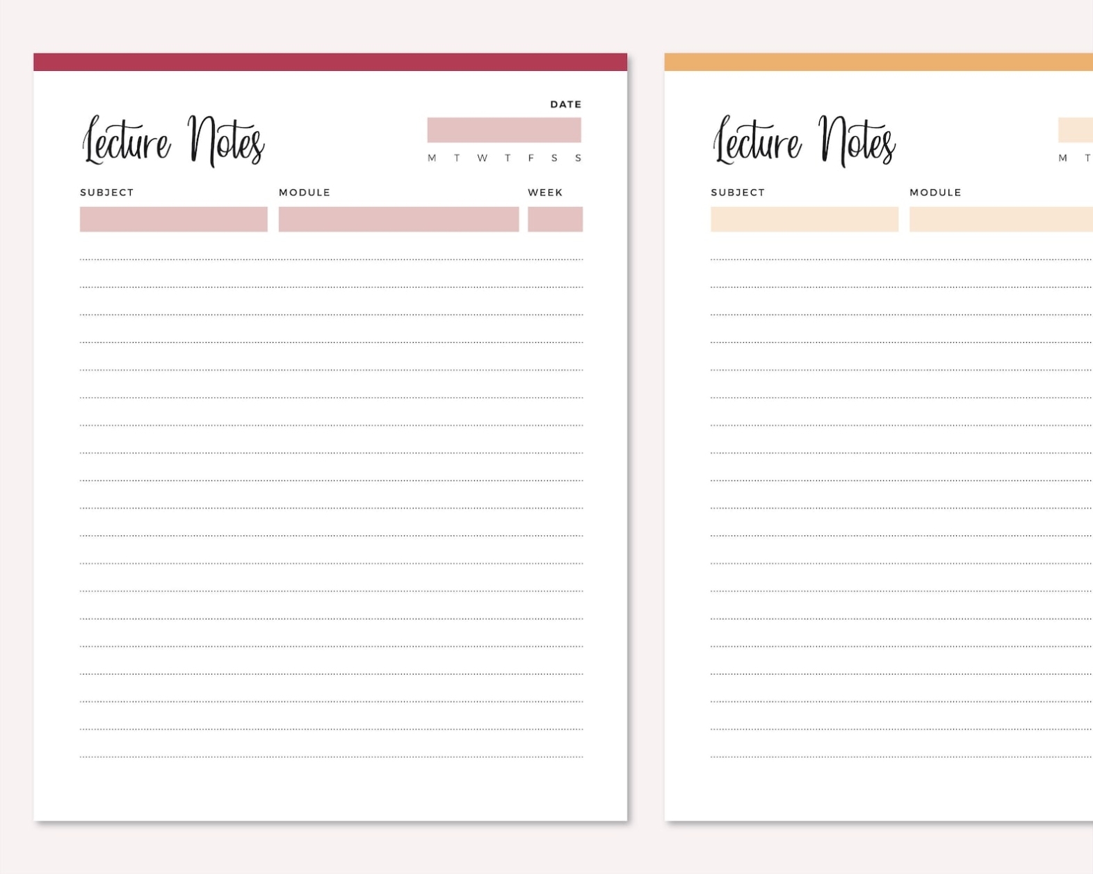 Printable Lecture Notes Note Taking Template College Student - Etsy Throughout Lecture Note Template