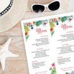 Printable Menu Beach Tropical Wedding Editable Pdf Instant | Etsy In Hawaiian Menu Template